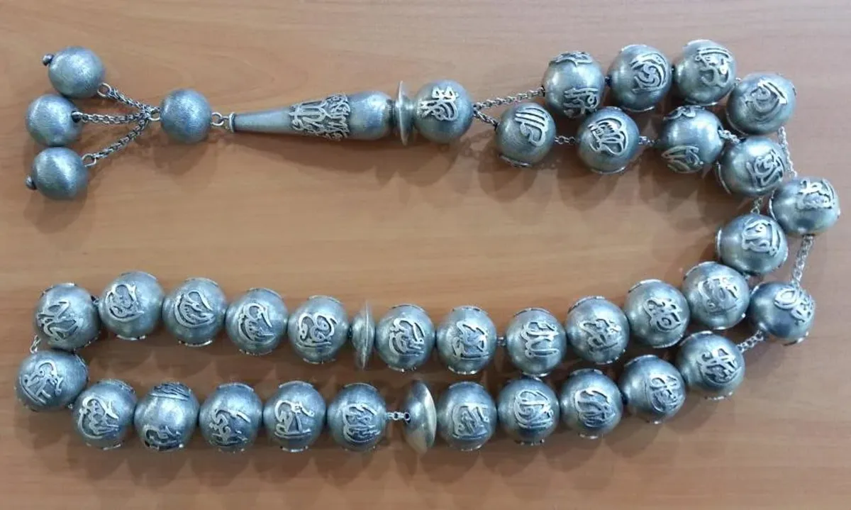 TSH1453 - Gümüş Tesbih - Silver Tasbeeh - مسبحة فضية -  - Silber Perle