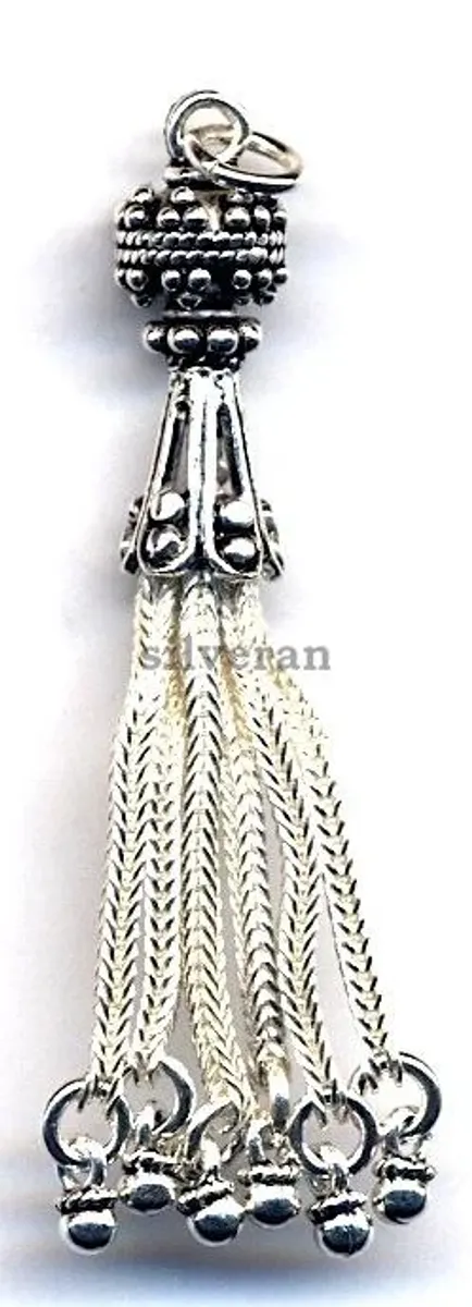 100290TT06 - Gümüş Püsgül - Sterling Silver Tassel - شرابة فضية