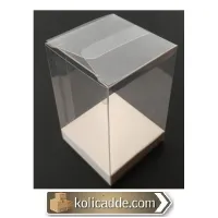 Altı Beyaz İç Yükseltici Karton Üstü Asetat Kutu 8x8x10 cm