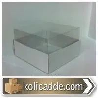 Beyaz Karton Asetatlı Kutu 8x8x5 cm.