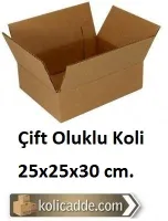 Çift Oluklu Karton Koli 25x25x30 cm.