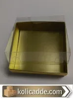 Gold Karton Kutu Asetat Kapak 10x10x6 cm