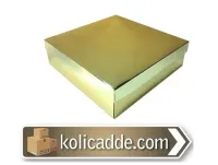 Kapaklı Gold Karton Kutu 25x25x10 cm