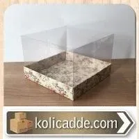 Asetat Kapaklı Altı Renkli Çiçek Karton kutu 15x15x12 cm