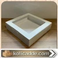 Şeffaf Pencereli Büyük Beyaz Kutu 25x25x5 cm