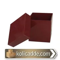 Kapaklı Bordo Karton Kutu 7x7x7 cm