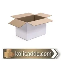 Beyaz Tek Oluklu Koli 50x30x15 cm.