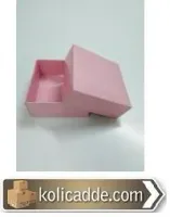 Kapaklı Pembe Karton Kutu 25x25x10 cm