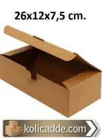 Kraft Kilitli Karton Kutu 26x12x7,5 cm.