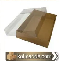 Asetat Kapaklı Kraft Kutu 26x40x6 cm