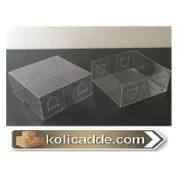 Asetat Kapaklı Asetat Kutu 6x6x2,5 cm Ölçülü