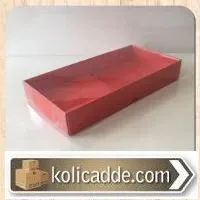 Asetat Kapaklı Kırmızı Kutu 20x10x3 cm