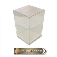 Altı Beyaz İç Yükseltici Karton Üstü Asetat Kutu 10x10x12 cm