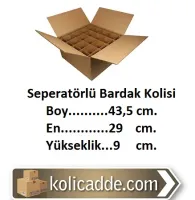 43,5x29x9 cm. Seperatörlü Bardak Kolisi