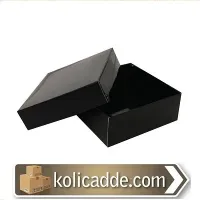 Kapaklı Siyah Karton Kutu 8x8x3 cm
