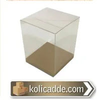 Altı Kraft Ic Yükseltici Karton Üstü Asetat Kutu 6x6x6 cm