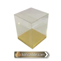 Altı Gold İç Yükseltici Karton Üstü Asetat Kutu 10x10x10 cm