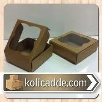Asetat Pencereli Kraft Kutu 9x9x3 cm