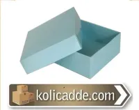 Kapaklı Mavi Karton Kutu 7x7x2.2 cm