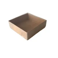 9x9x3 cm. Asetat Kapaklı Koyu Kraft Kutu