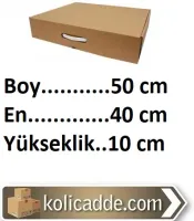 Kulplu Karton Kutu 50x40x10 cm.