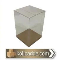Altı Beyaz Ic Yükseltici Karton Üstü Asetat Kutu 5x5x10cm