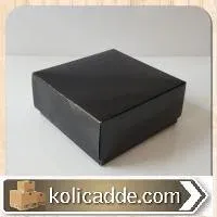 Kapaklı Siyah Karton Kutu 25x25x10 cm