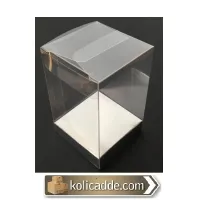 Altı Gümüş İç Yükseltici Karton Üstü Asetat Kutu 7x7x10 cm