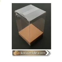 Altı Kraft Ic Yükseltici Karton Üstü Asetat Kutu 6x6x8 cm