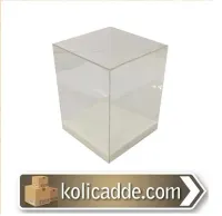 Altı Beyaz Ic Yükseltici Karton Üstü Asetat Kutu 5x5x6 cm
