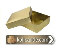 Kapaklı Gold Karton Kutu 7x7x2.2 cm
