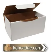 Beyaz Kilitli Kapak Karton Kutu 15,5x11x7,5 cm.