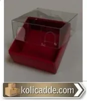 Asetat Kapaklı Kırmızı Minik Kutu 5x5x2,2 cm.