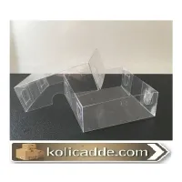 Asetat Kapaklı Asetat Kutu 7x7x2,5 cm. Ölçülü