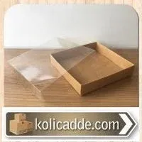Asetat Kapaklı Kraft Karton Kutu 20x20x3 cm