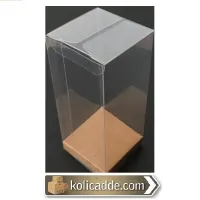Altı Kraft İç Yükseltici Karton Üstü Asetat Kutu 8x8x16 cm