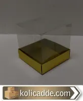 Gold Karton Kutu Asetat Kapaklı 12x12x15 cm