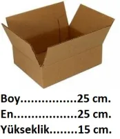 Karton Koli 25x25x15 cm. Tek Oluklu