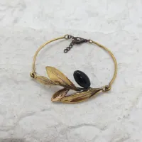 Oniks Taşlı Zeytin Bileklik