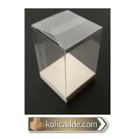 Altı Beyaz İç Yükseltici Karton Üstü Asetat Kutu 5x5x12 cm