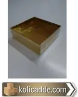 Gold Rengi Asetat Kapaklı Karton Kutu 8x8x5 cm