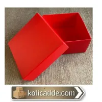 Karton Kapaklı Kırmızı Kutu 10x10x5 cm