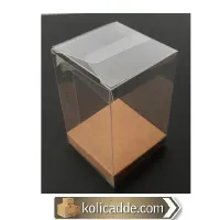 Altı Kraft İç Yükseltici Karton Üstü Asetat Kutu 8x8x10 cm