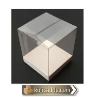 Altı Beyaz İç Yükseltici Karton Üstü Asetat Kutu 8x8x8 cm