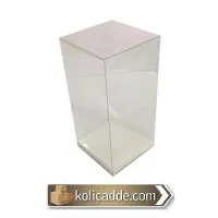 Altı Beyaz İç Yükseltici Karton Üstü Asetat Kutu 10x10x16 cm
