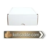 Beyaz Kilitli Karton Kutu 25x16x10