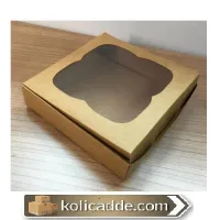 Kraft Pencereli Karton Kutu 11x11x3 cm