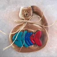 Seramik Kılçıklı Kedi Kırmızı