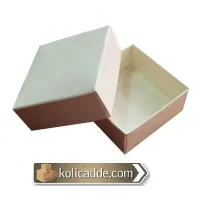 Komple Karton Krem Kapaklı Kutu 5x5x2,2