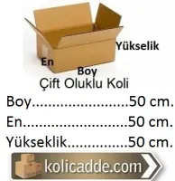 Büyük Boy Çift Oluklu Koli 50x50x50 cm.